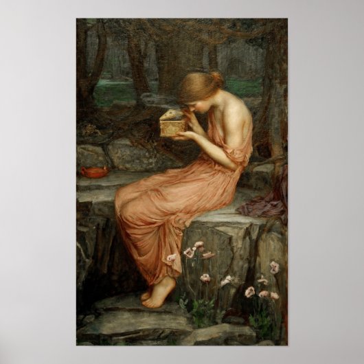 Psyche Het openen van de Golden Box Waterhouse Poster (Voorkant)