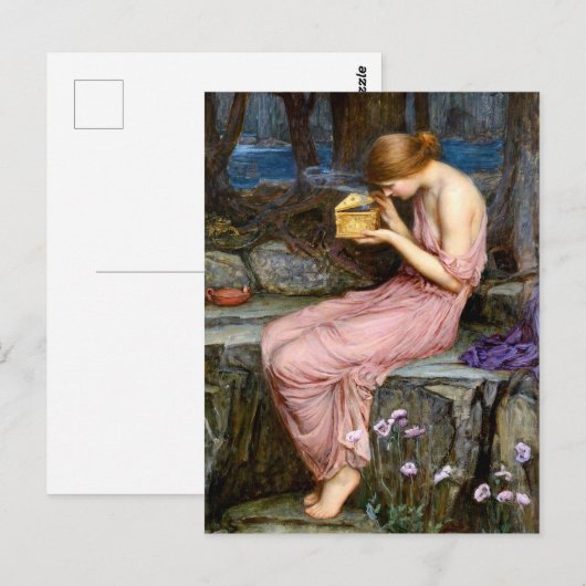 Psyche Het openen van de Gouden Doos Waterhuis Sch Briefkaart (Voorkant / Achterkant)