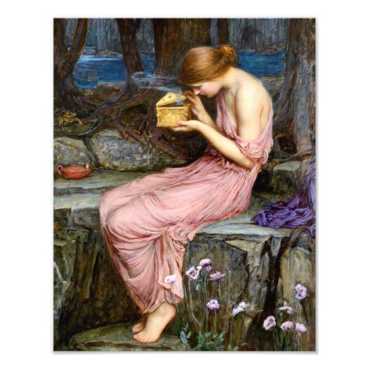 Psyche Het openen van de Gouden Doos Waterhuis Sch Foto Afdruk (Voorkant)