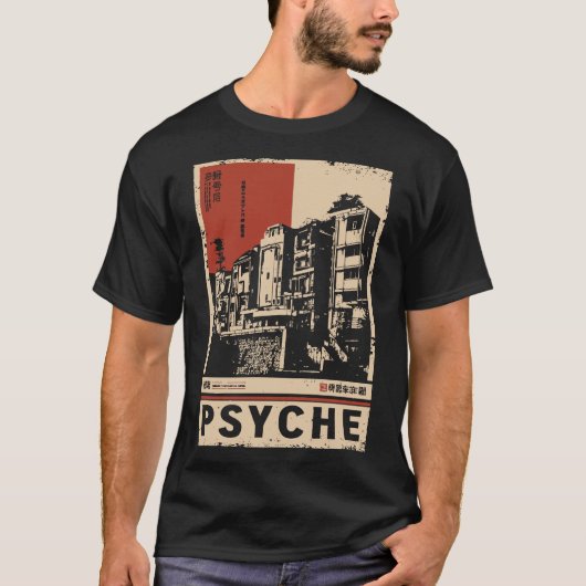 PSYCHE Japanse geïnspireerde stedelijke geest T-shirt (Voorkant)