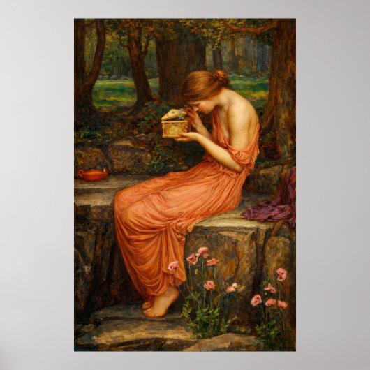 Psyche opent de gouden doos van Waterhouse Poster (Voorkant)