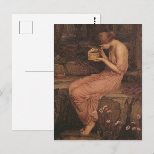 Psyche opent Golden Box door J W Waterhouse Briefkaart (Voorkant / Achterkant)