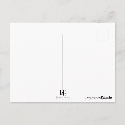 Psyche opent Golden Box door J W Waterhouse Briefkaart (Achterkant)