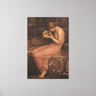 Psyche opent Golden Box door J W Waterhouse Canvas Afdruk
