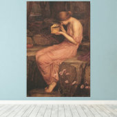 Psyche opent Golden Box door J W Waterhouse Canvas Afdruk (Insitu (Houten vloer))