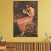 Psyche opent Golden Box door J W Waterhouse Canvas Afdruk (Insitu (Woonkamer))