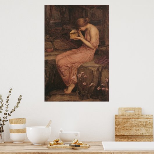 Psyche opent Golden Box door J W Waterhouse Poster (Keuken)