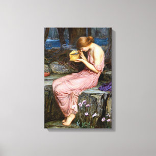 Psyche opent het gouden doosje Waterhouse-schilder Canvas Afdruk