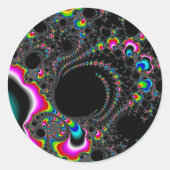 Psychedelace - Fractal Ronde Sticker (Voorkant)