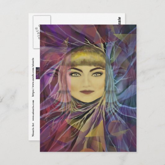 Psychedelia Dreamweaver Girl Briefkaart (Voorkant / Achterkant)