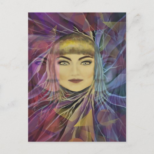 Psychedelia Dreamweaver Girl Briefkaart (Voorkant)