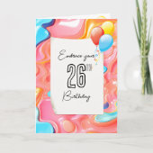 Psychedelic 3D Abstract voor 26th Birthday Kaart (Voorkant)