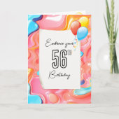 Psychedelic 3D Abstract voor 56th Birthday Kaart (Voorkant)