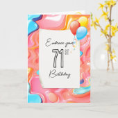 Psychedelic 3D Abstract voor 71st Birthday Kaart (Gele Bloem)