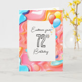 Psychedelic 3D Abstract voor 72e Verjaardag Kaart (Gele Bloem)