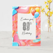 Psychedelic 3D Abstract voor 89th Birthday Kaart (Gele Bloem)