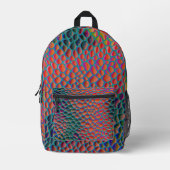 Psychedelic 3D Snake Skin Backpack – Colorful Rept Bedrukte Rugzak (Voorkant)