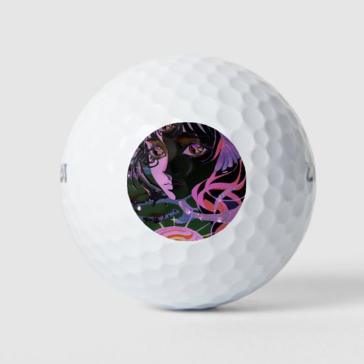 Psychedelic 3e oog anime meisje golfballen (Voorkant)