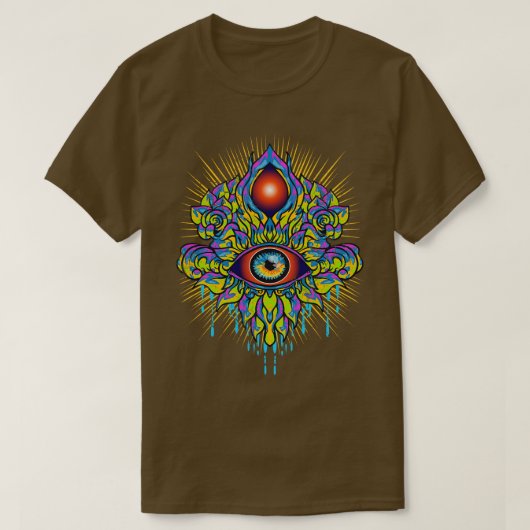 Psychedelic 3rd Eye Trippy Art T-shirt (Design voorkant)