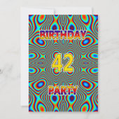 Psychedelic 42nd Birthday party Invitation Kaart (Voorkant)
