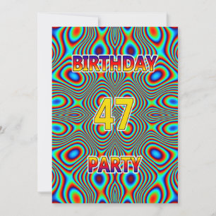 Psychedelic 47th Verjaardagsfeest Uitnodiging