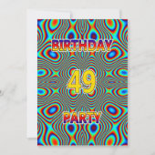 Psychedelic 49th Birthday party Invitation Kaart (Voorkant)