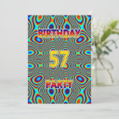 Psychedelic 57th Verjaardagsfeest Uitnodiging (Staand voorkant)