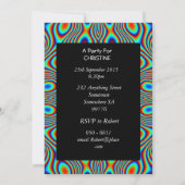 Psychedelic 59th Birthday party Invitation Kaart (Achterkant)