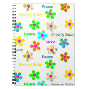 Psychedelic 60s Groovy Flowers Mousepad Notitieboek