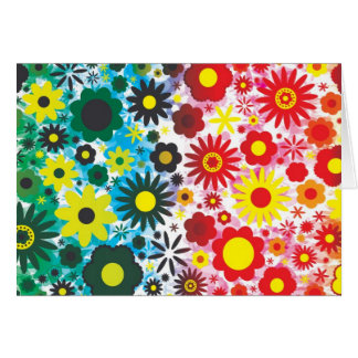 Psychedelic 60s Red Green Flowers Pattern