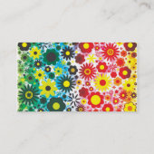 Psychedelic 60s Red Green Flowers Pattern Visitekaartje (Achterkant)