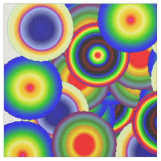 Psychedelic 60s retro regenboogkleurige cirkels stof
