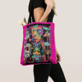 Psychedelic 90s Style All Over Print Tote Bag (Dichtbij)