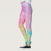 Psychedelic Aardbei Roze Neon Pastel Abstract Leggings (Links)