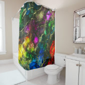 Psychedelic Abstract Alcohol Ink Douchegordijn (In situ)