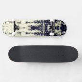psychedelic abstract art black and white persoonlijk skateboard (Horizontaal)
