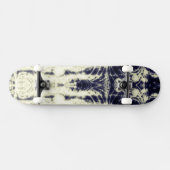 psychedelic abstract art black and white persoonlijk skateboard (Horizontaal)