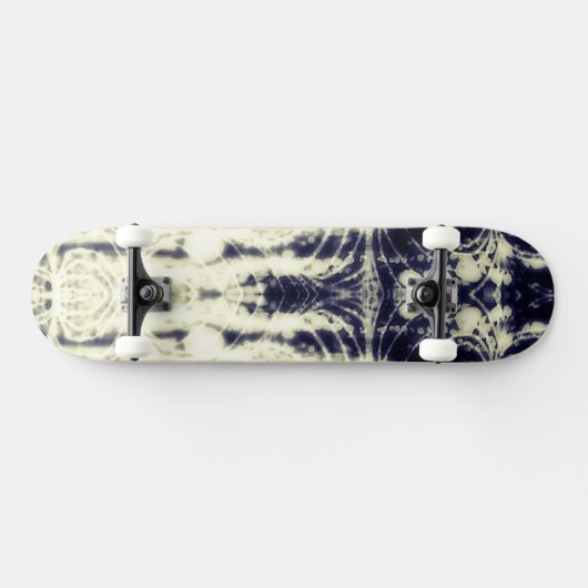 psychedelic abstract art black and white persoonlijk skateboard (Horizontaal)