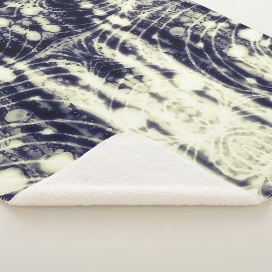 psychedelic abstract art black and white sherpa deken (3/4)