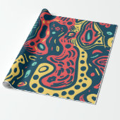 Psychedelic Abstract Cadeaupapier (Uitgerold)