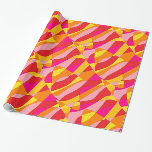 Psychedelic Abstract Cadeaupapier (Uitgerold)