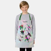 Psychedelic Abstract Colorful Dinosaur Silhouettes Schort (Gedragen)