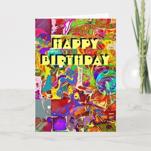 Psychedelic Abstract Design Birthday-kaart Kaart (Voorkant)