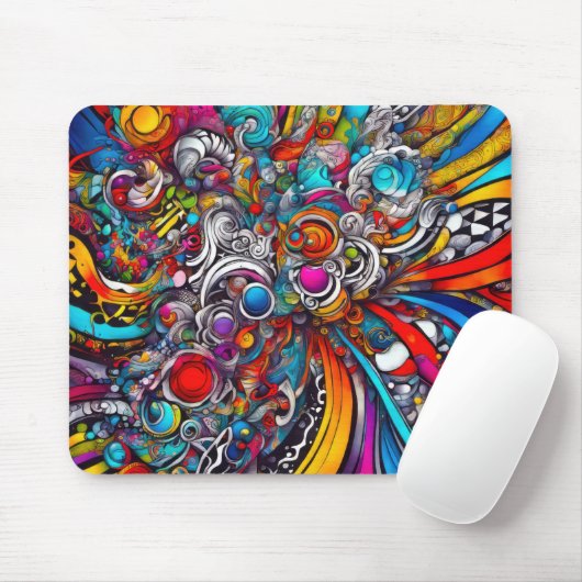 Psychedelic Abstract Design Muismat (Met muis)
