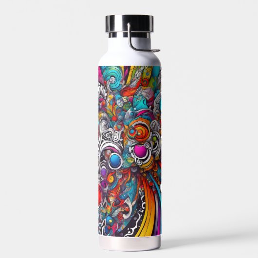 Psychedelic Abstract Design Waterfles (Links)