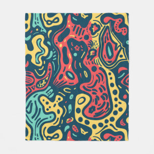 Psychedelic Abstract Fleece Deken