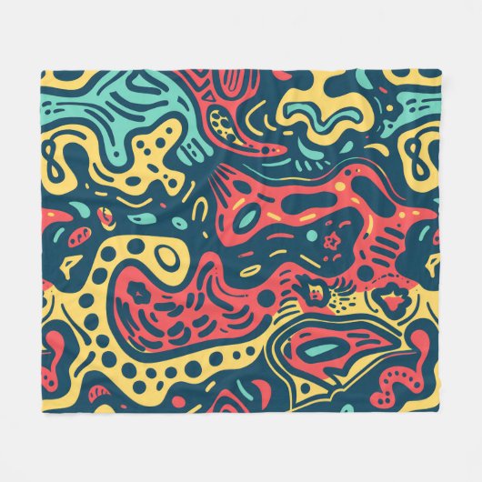 Psychedelic Abstract Fleece Deken (Voorkant (Horizontaal))