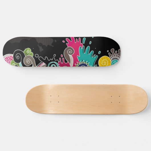 Psychedelic Abstract gekleurd skateboard (Horizontaal)
