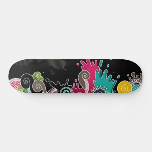 Psychedelic Abstract gekleurd skateboard (Horizontaal)