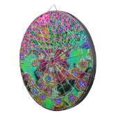 Psychedelic Abstract Groovy Paars Sedum Dartbord (Voorkant Rechts)